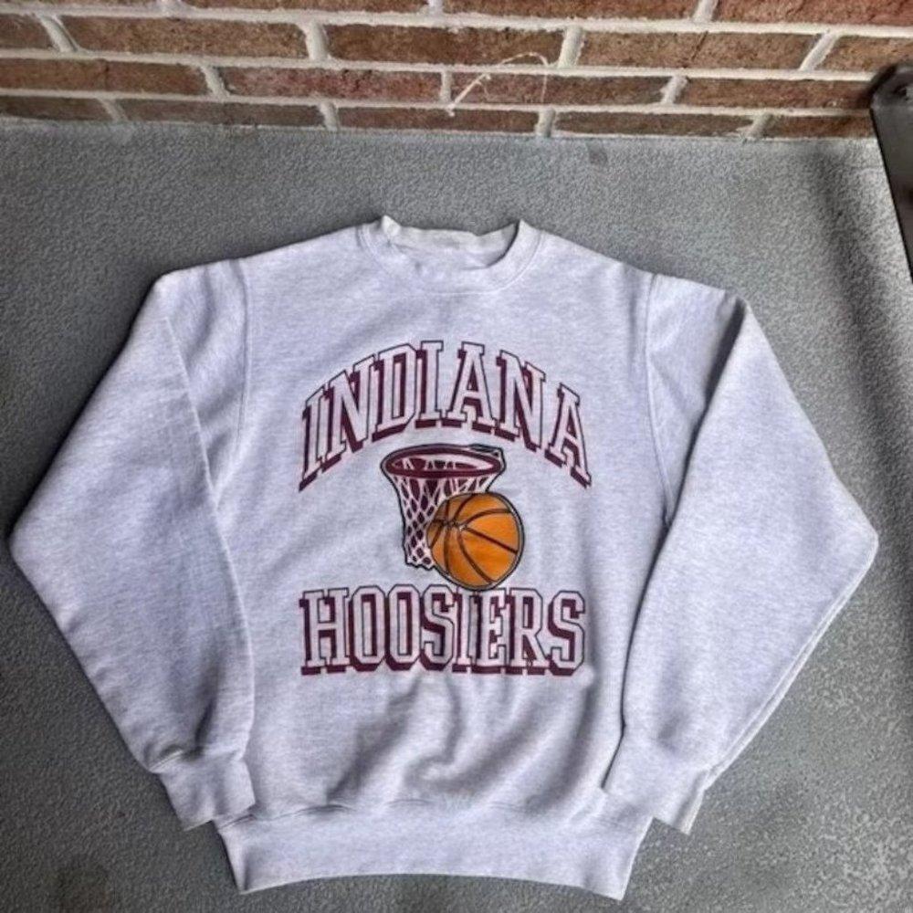 Retro Indiana University IU Logo College Crewneck Sweatshirt